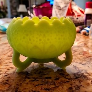Fenton vintage milk green bowl